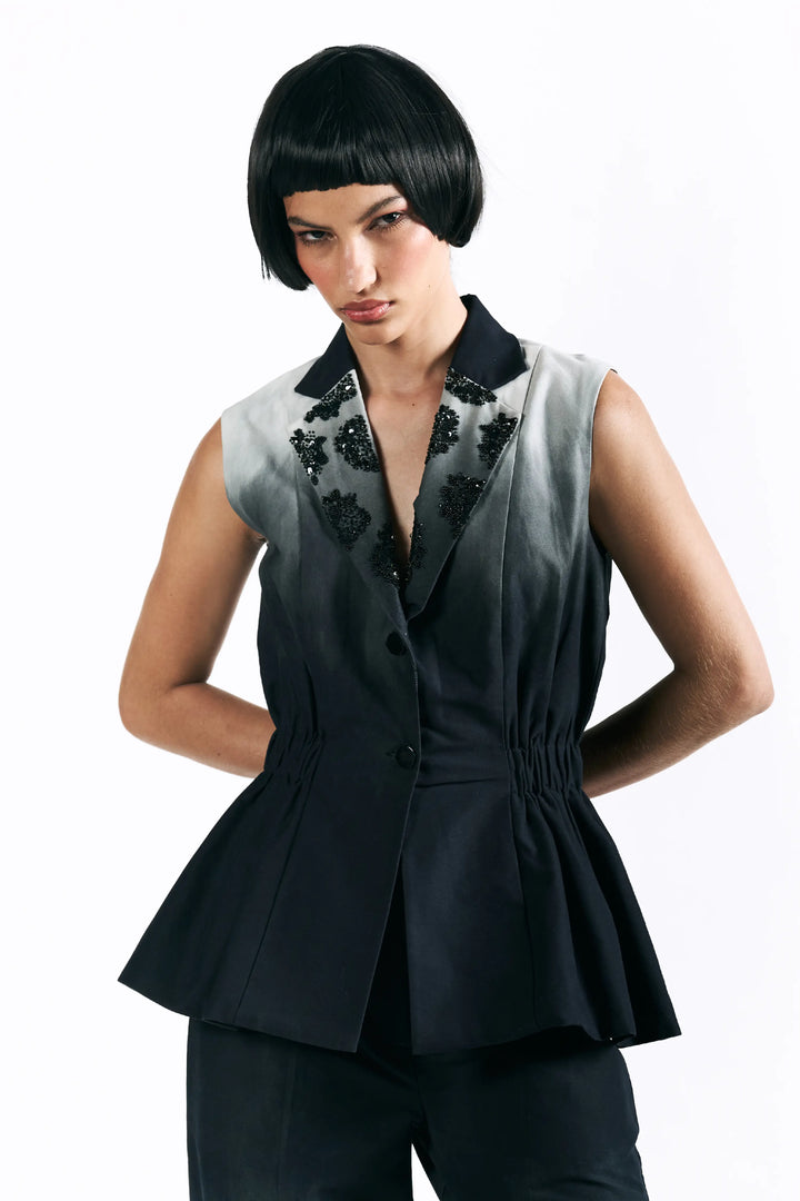 Midnight Wash Peplum Waistcoat