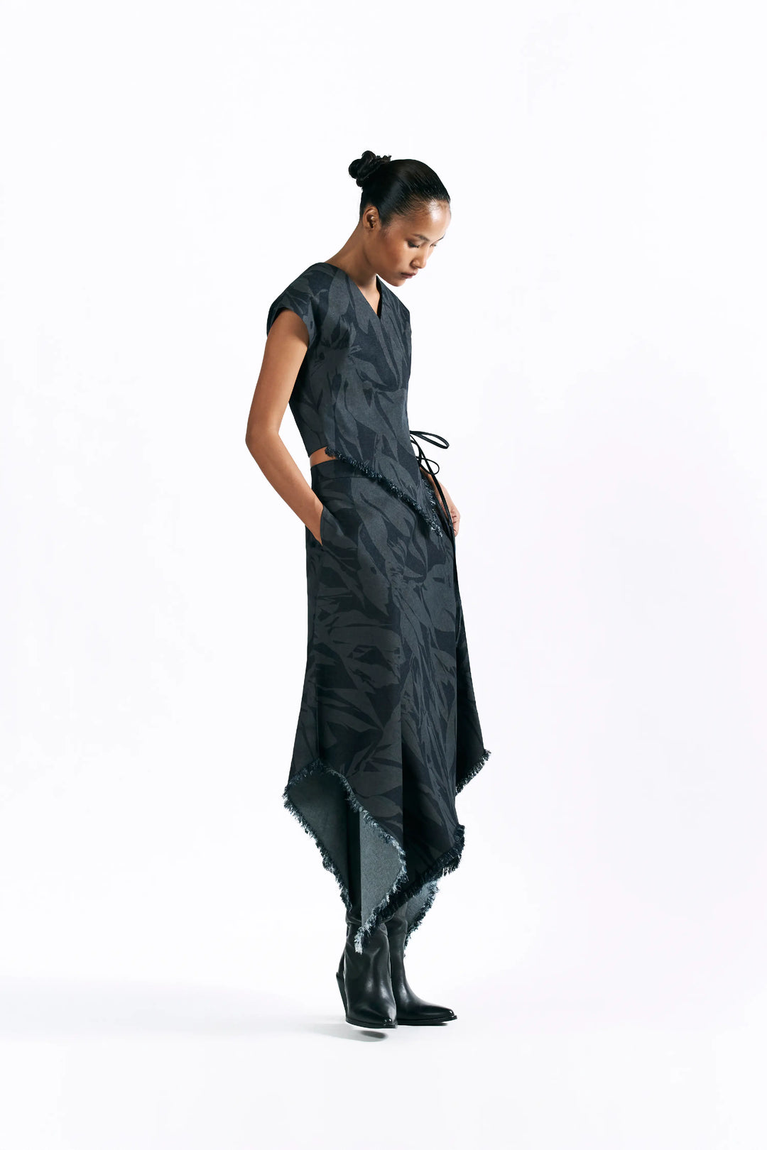 Etched Blossom Handkerchief Skirt
