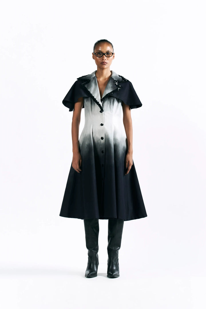 Midnight Wash Cape Dress