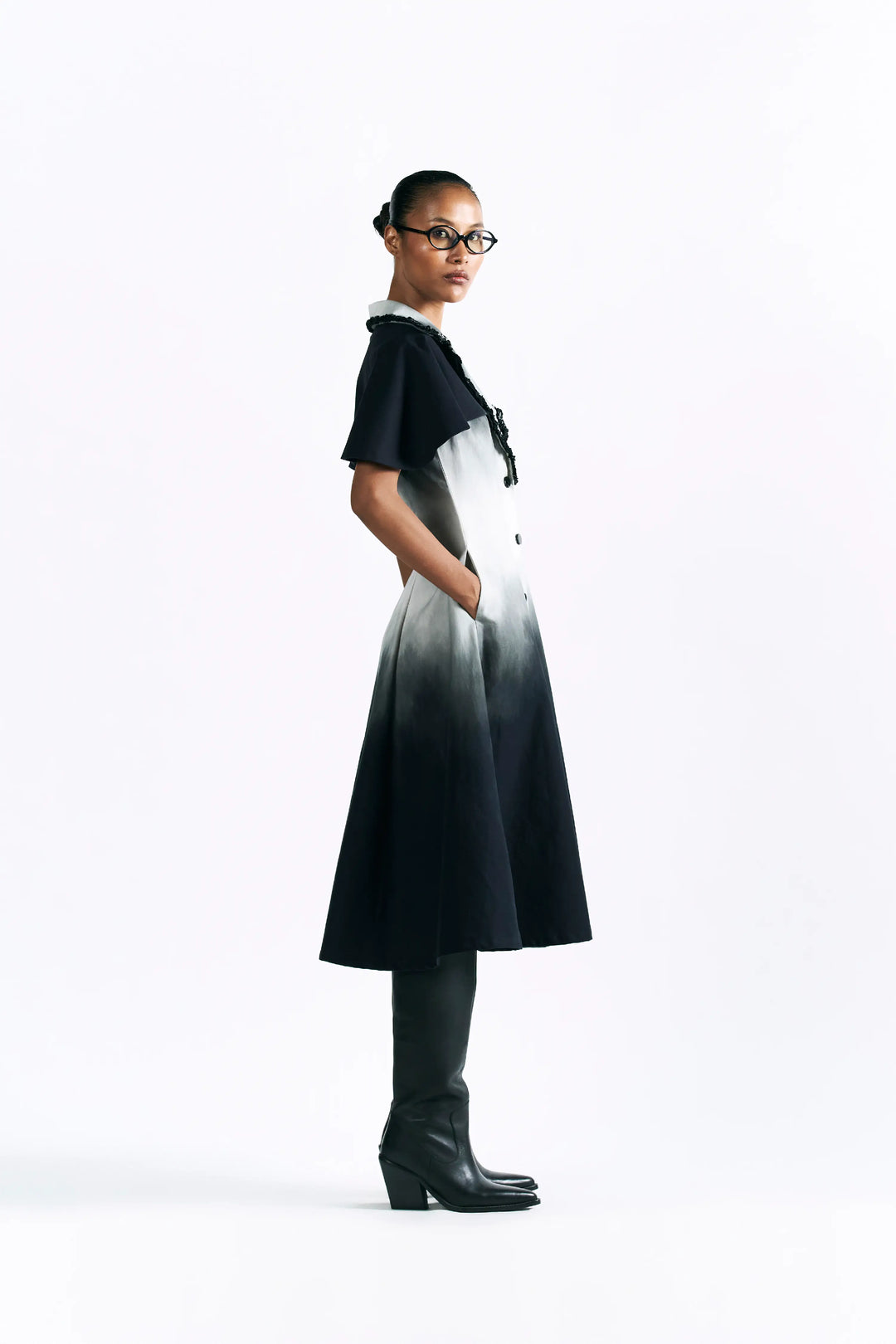 Midnight Wash Cape Dress