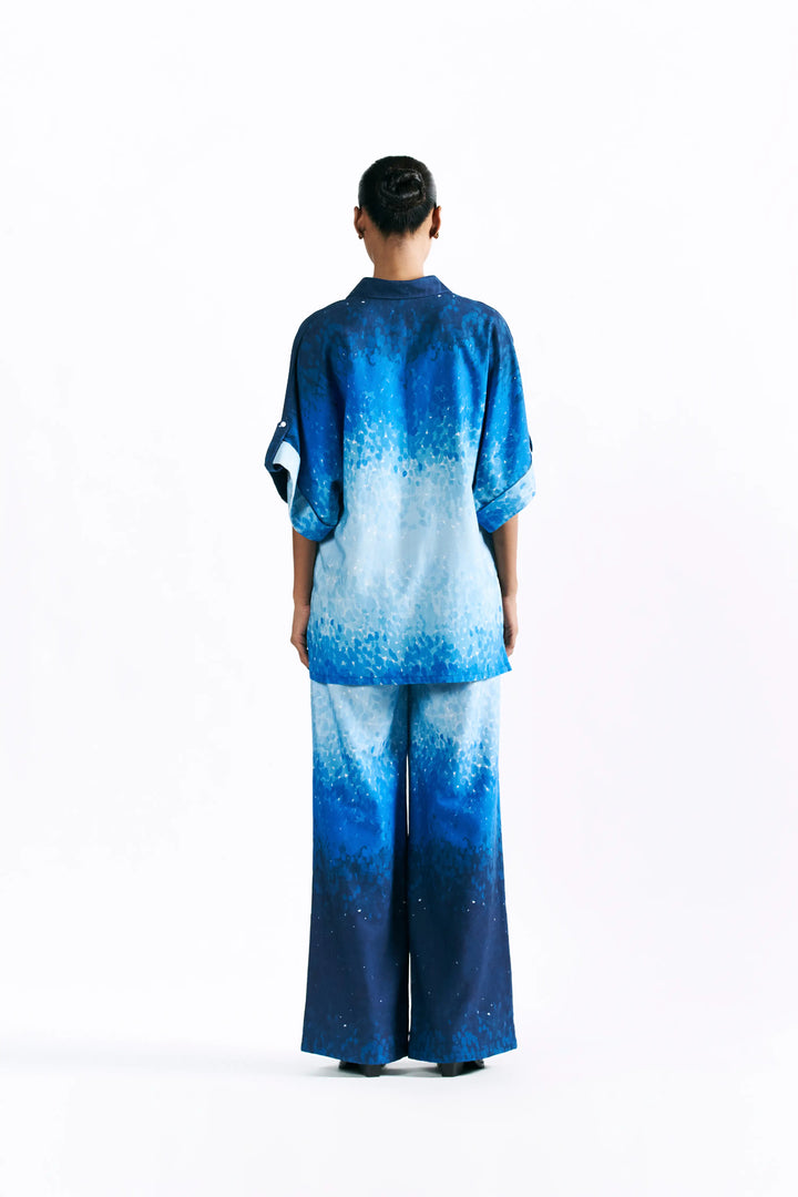 Mosaic Cobalt Kimono Shirt
