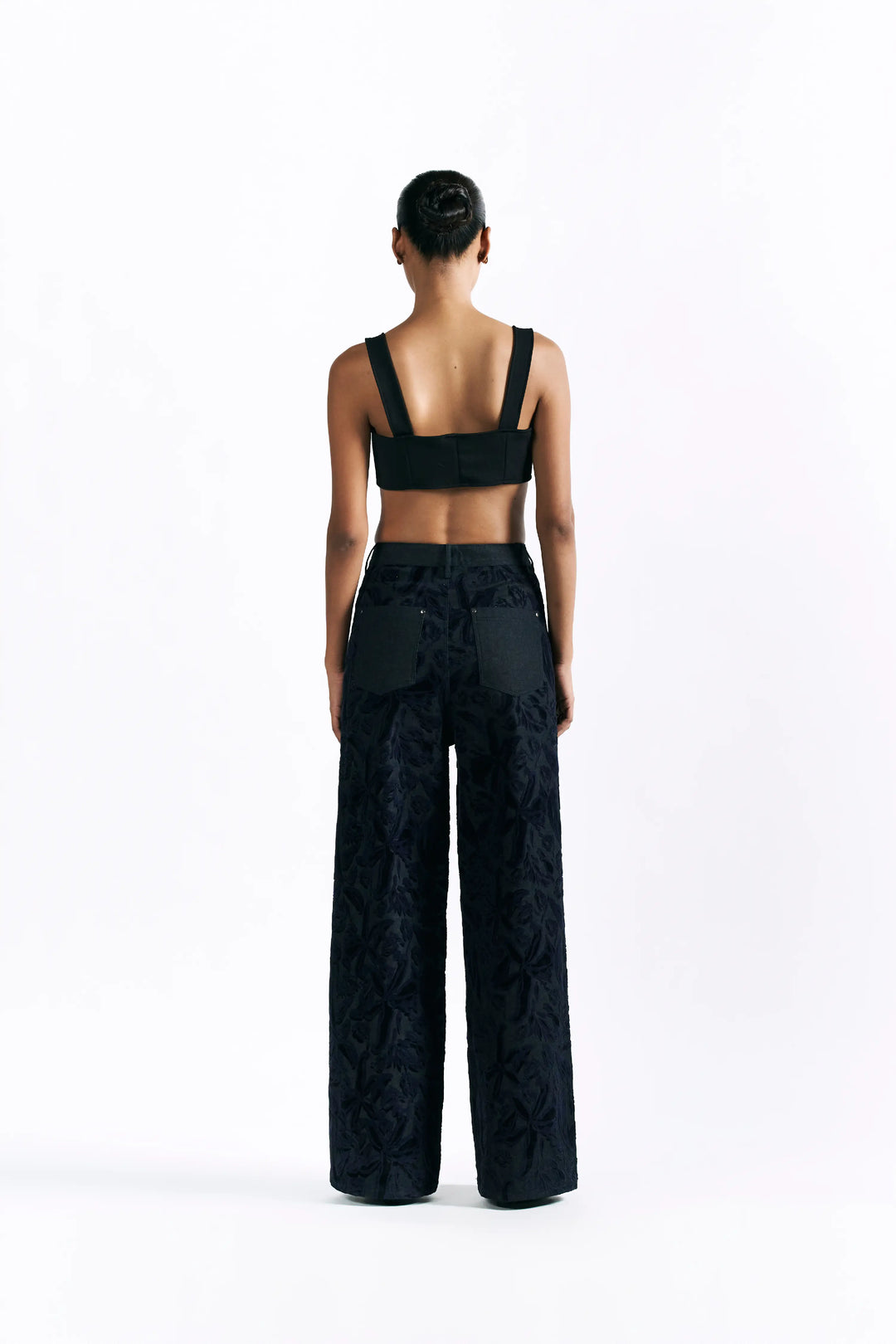 Velvet Blossom Straight Trousers