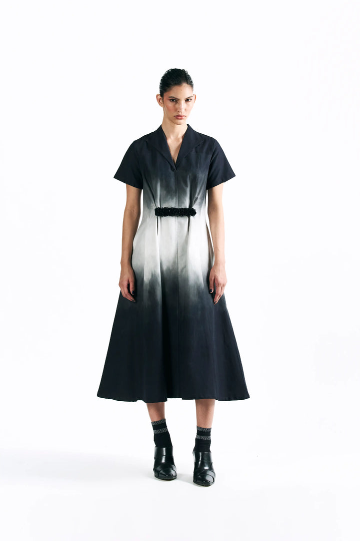Midnight Wash Belted Midi Dress