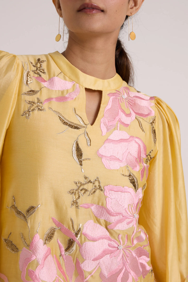 Butter Yellow Nidam - In-Bloom Short Dress