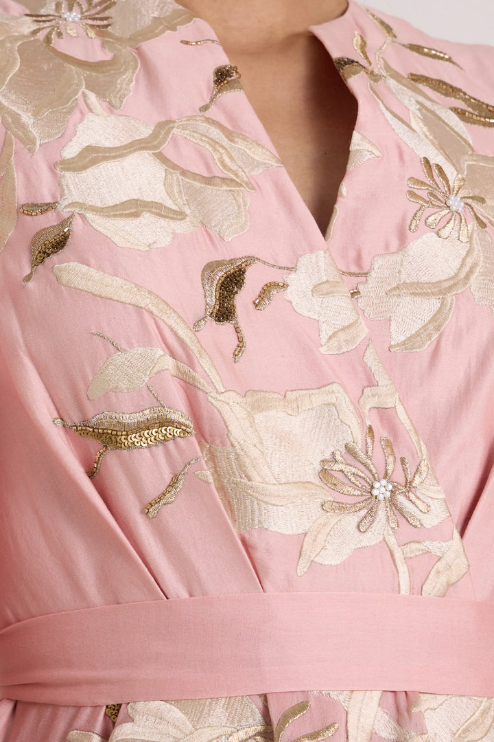 Ice Pink Saira Circular Midi Dress