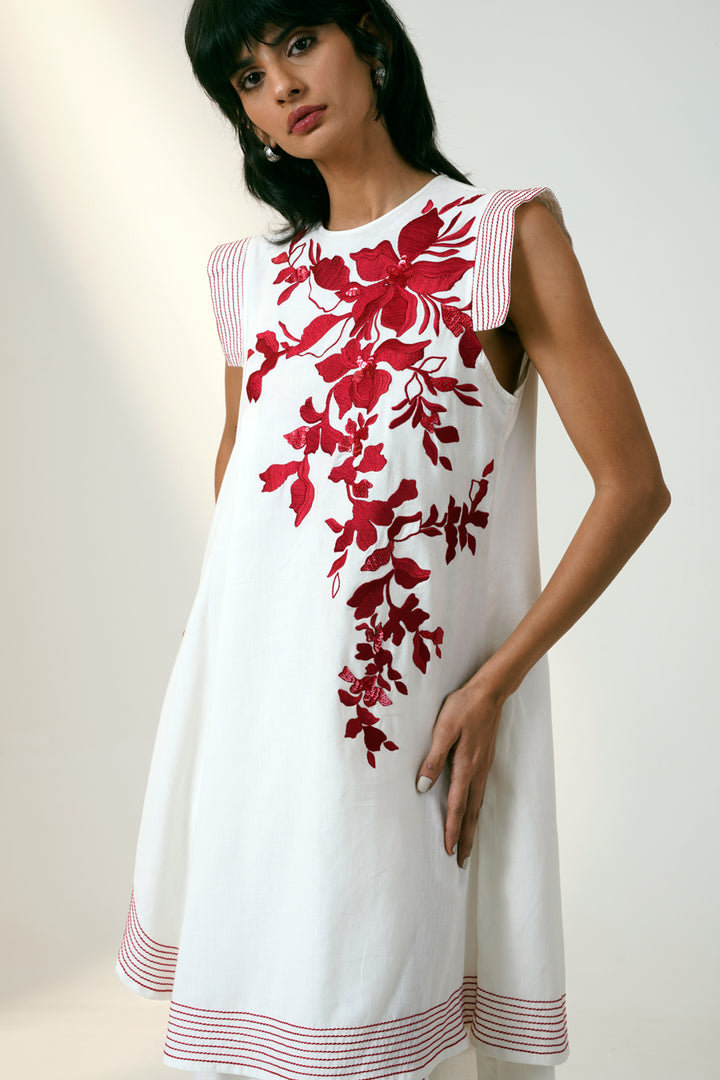 MARSALA - LAYERED MIDI DRESS