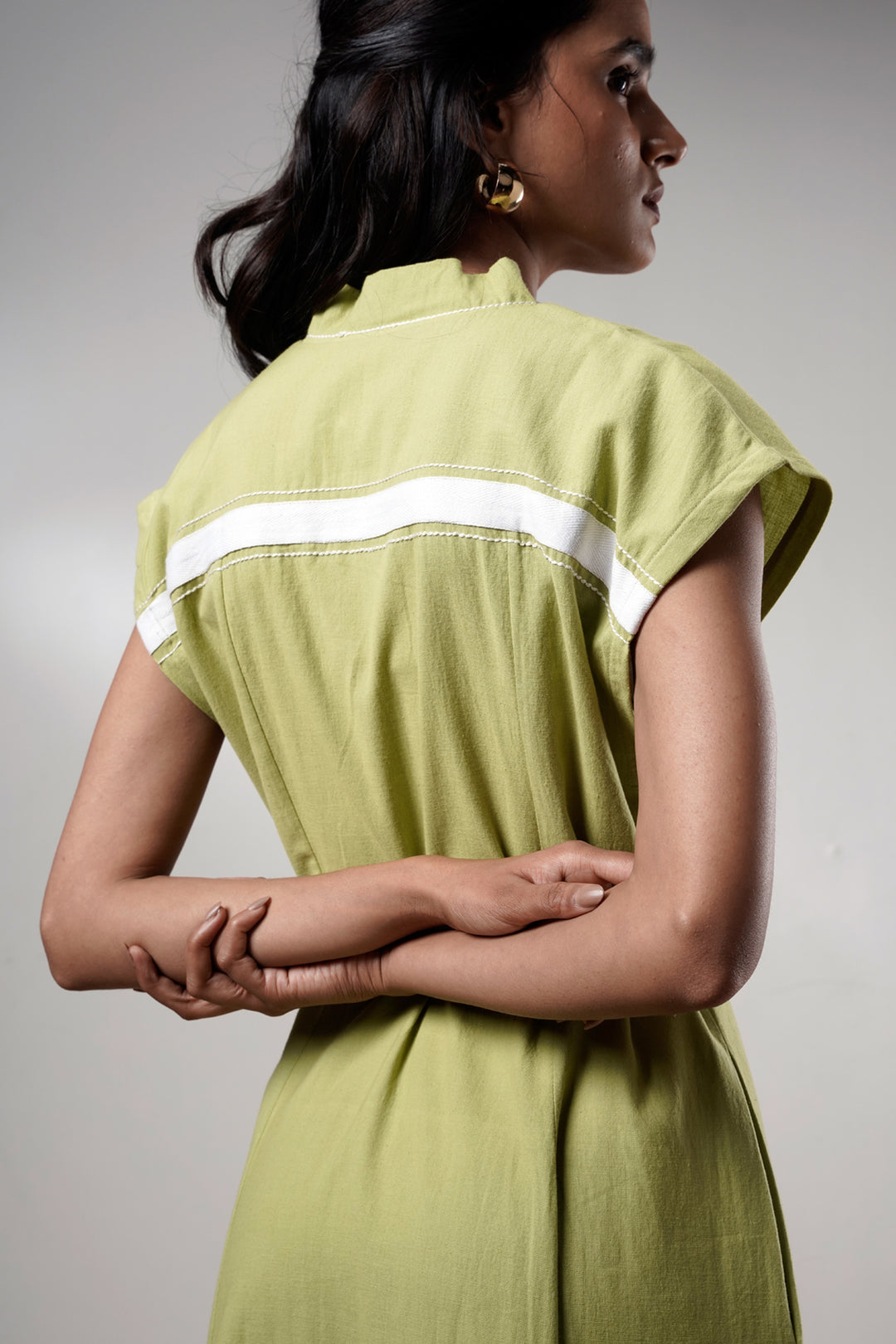 Rihana-olive-Flame Midi Dress