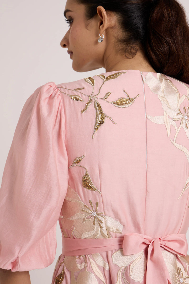 Ice Pink Saira Circular Midi Dress