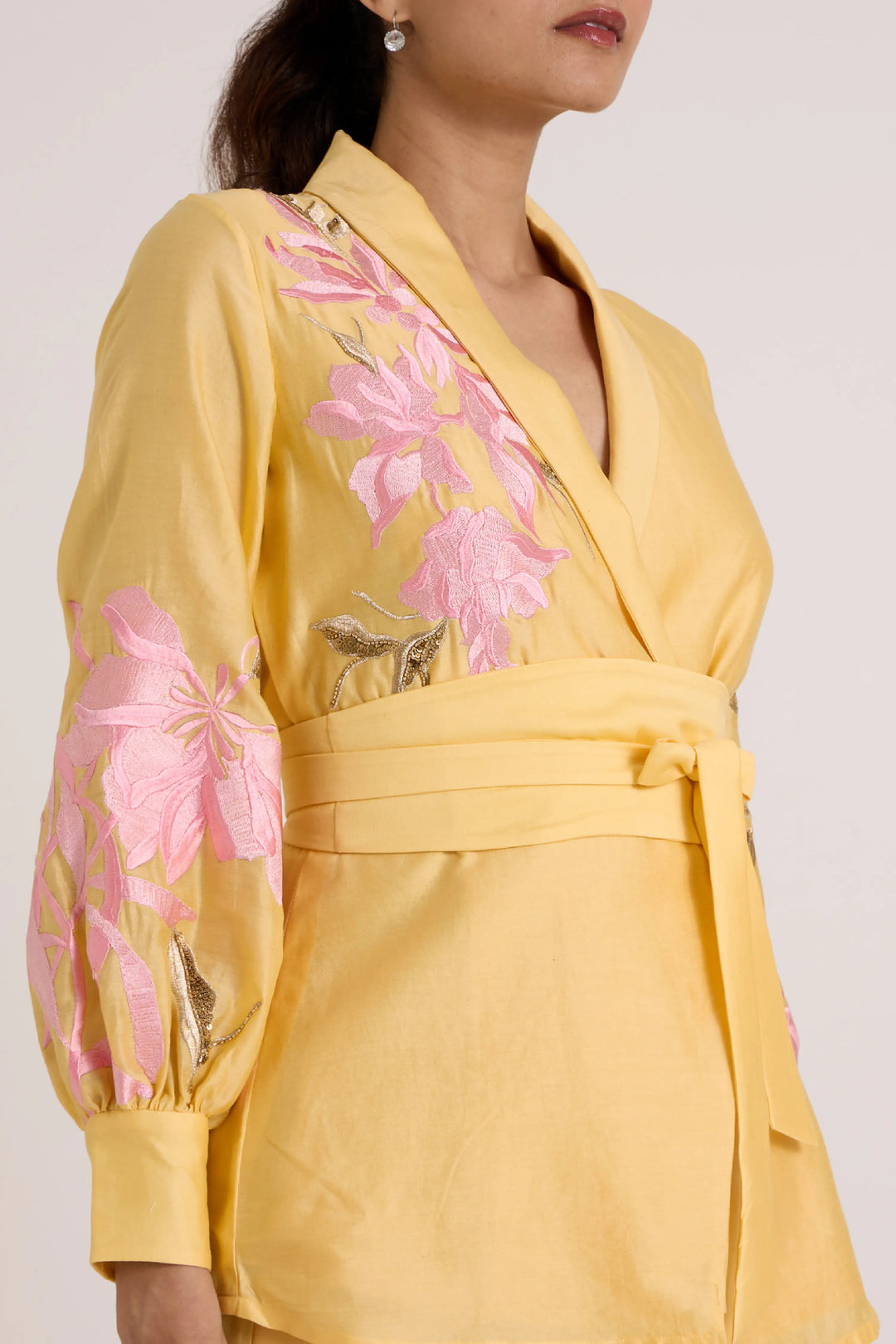 Butter Yellow Alfie - Obi Belt Blazer Set