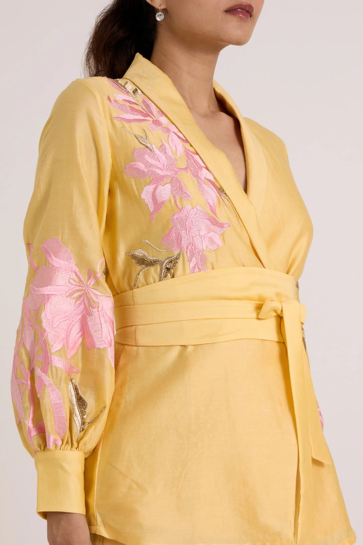 Butter Yellow Alfie - Obi Belt Blazer Set