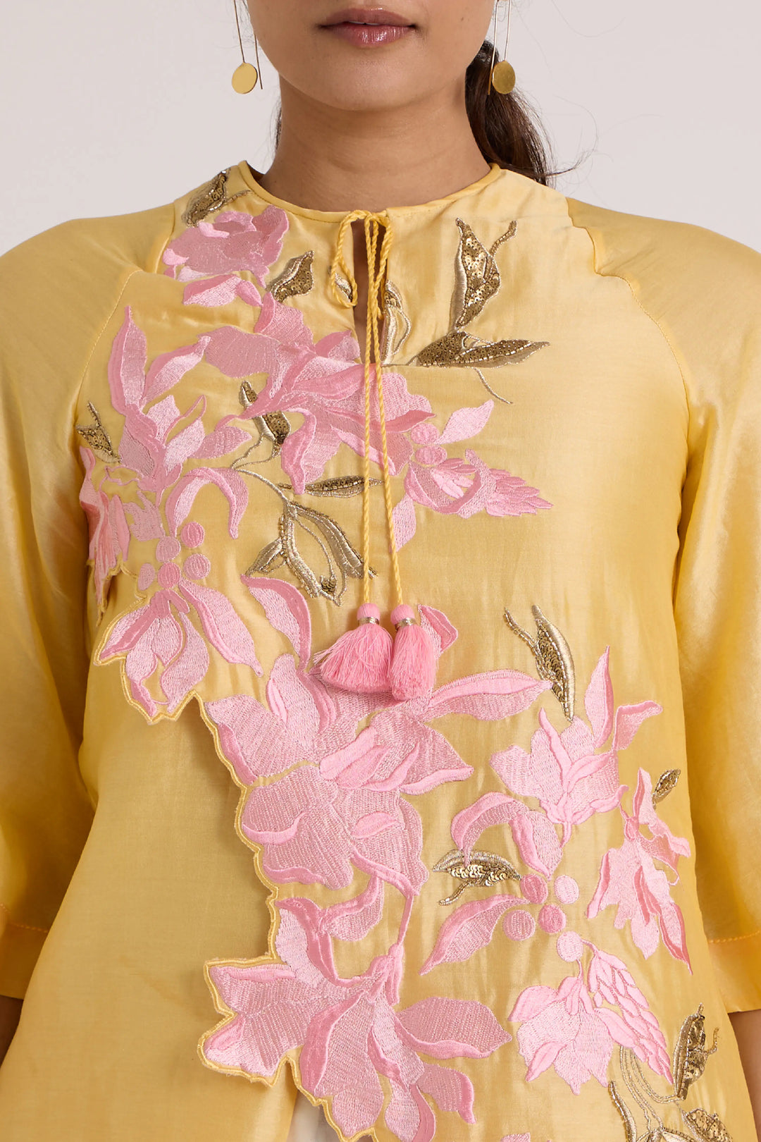 Butter Yellow Mirza - Scalloped Bloom Top + Flap Pants