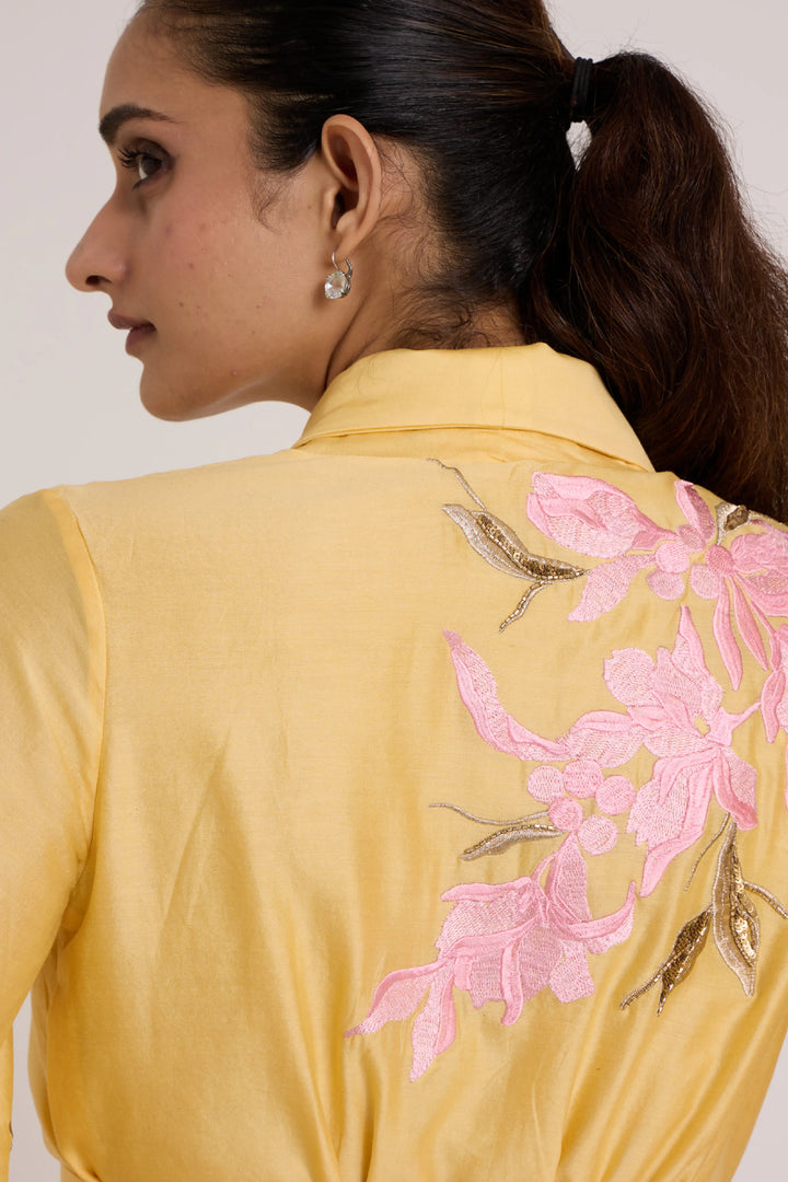 Butter Yellow Alfie - Obi Belt Blazer Set