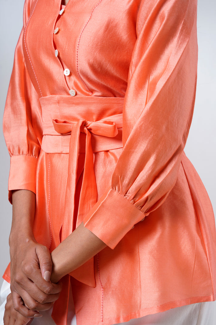 Nella-coral-breeze-wrap-top-denim-skirt