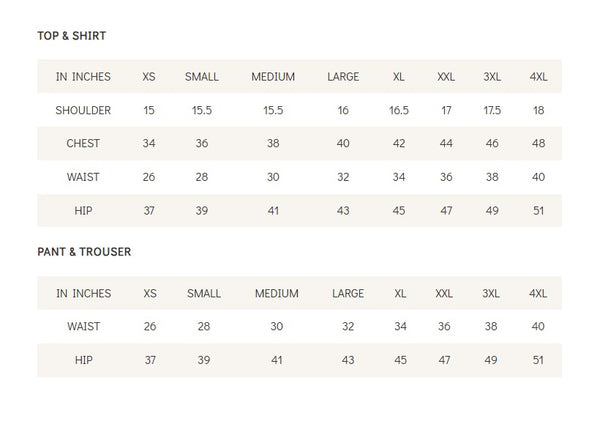 Size Chart (cm)