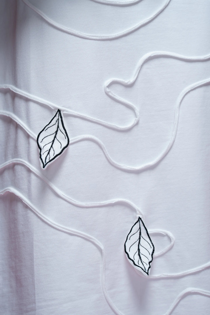 White Stemline Column Dress