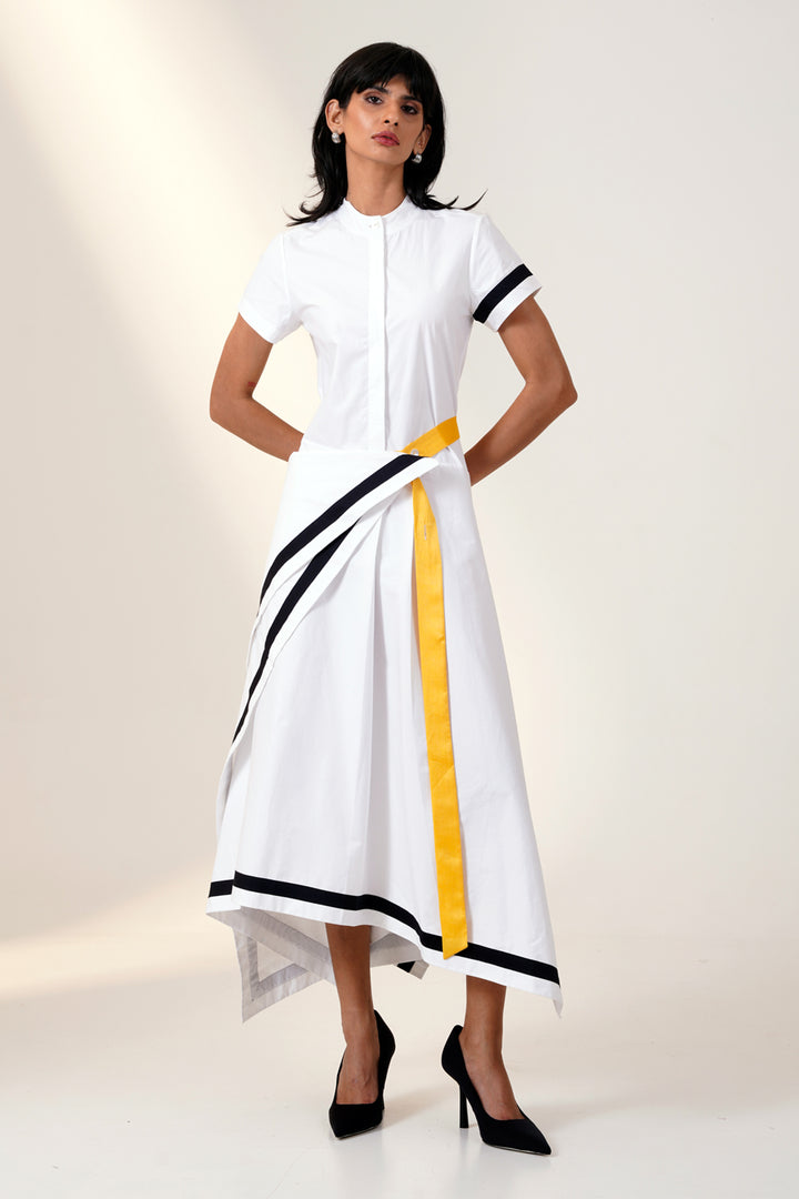 BLANCA - DRAPE SHIRT DRESS