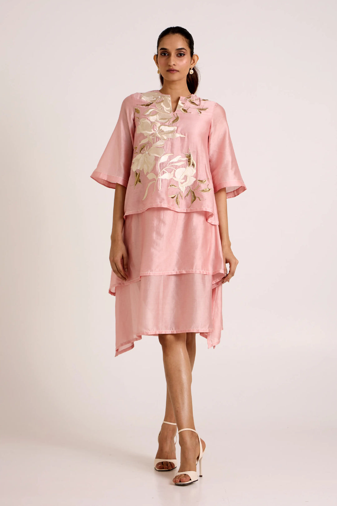 Ice Pink Quinn Terraced Dress