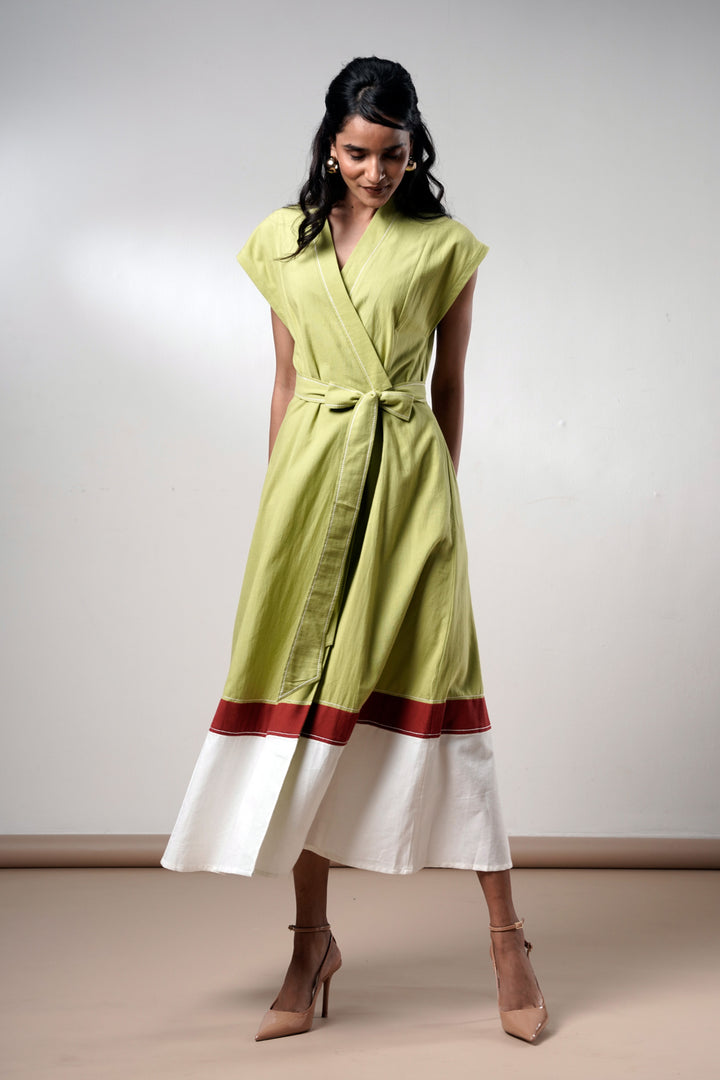 Rihana-olive-Flame Midi Dress