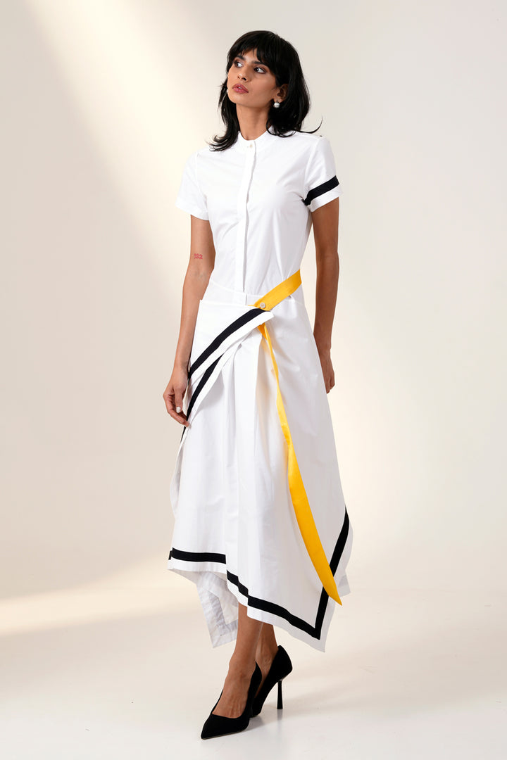 BLANCA - DRAPE SHIRT DRESS