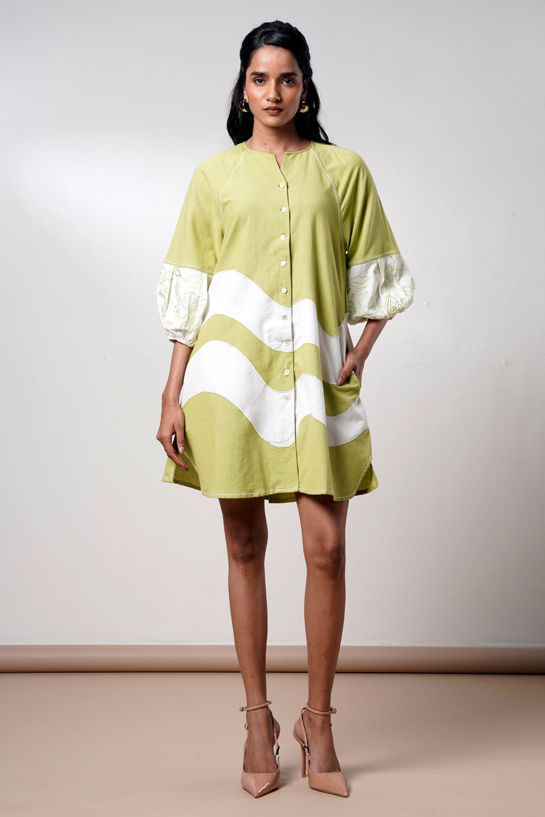 Hope-olive-bloom-Short dress