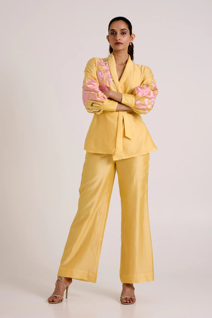 Butter Yellow Alfie - Obi Belt Blazer Set