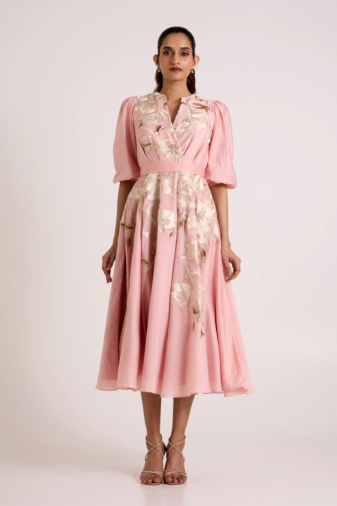Ice Pink Saira Circular Midi Dress
