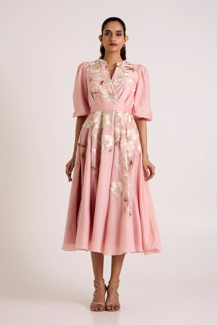Ice Pink Saira Circular Midi Dress
