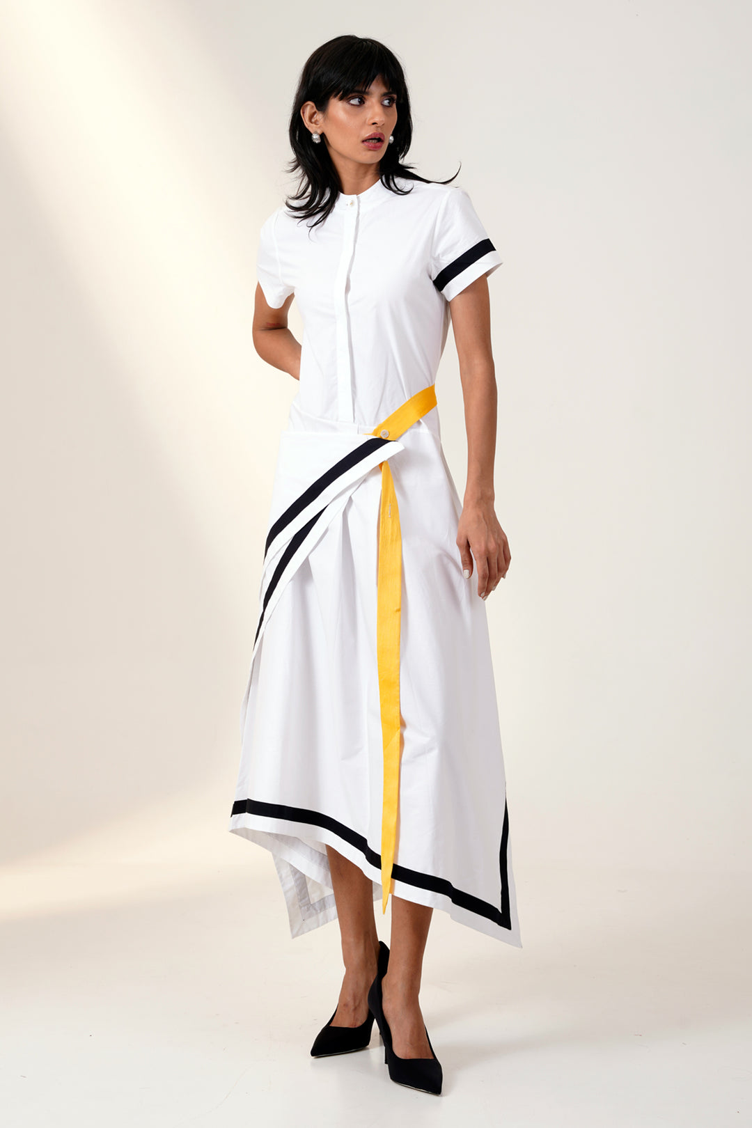 BLANCA - DRAPE SHIRT DRESS