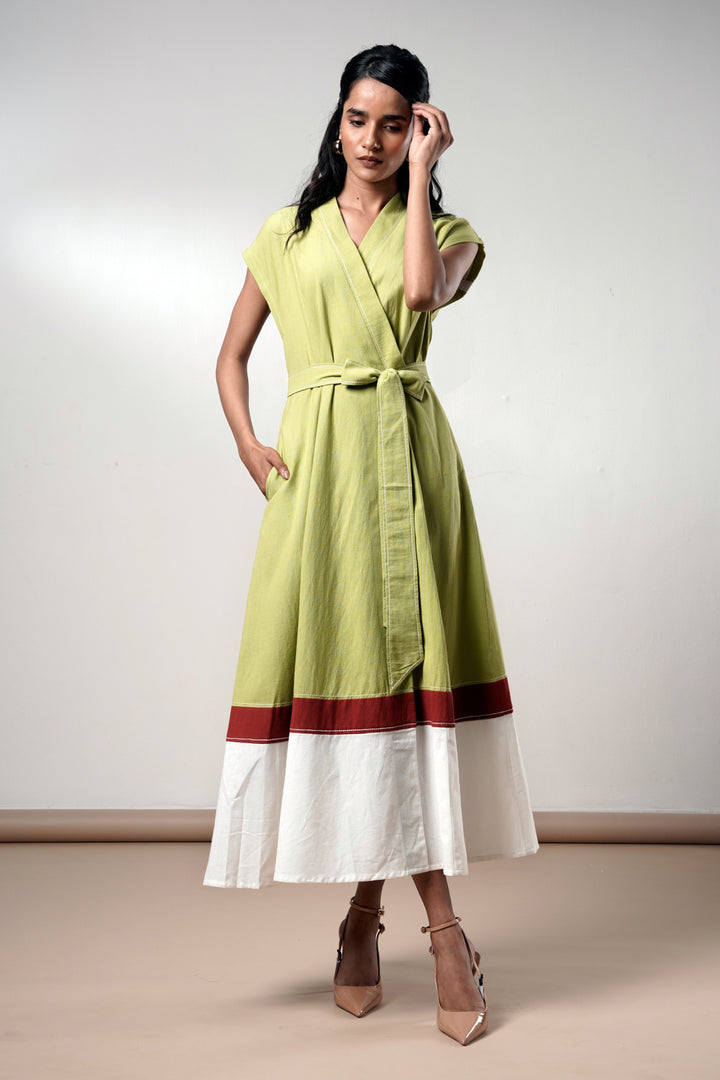 Rihana-olive-Flame Midi Dress