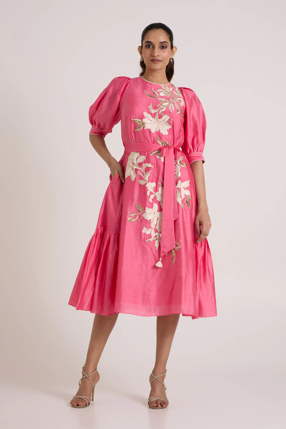 Jay Pink Bellini Midi Dress