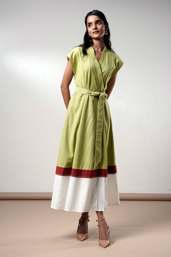 Rihana-olive-Flame Midi Dress