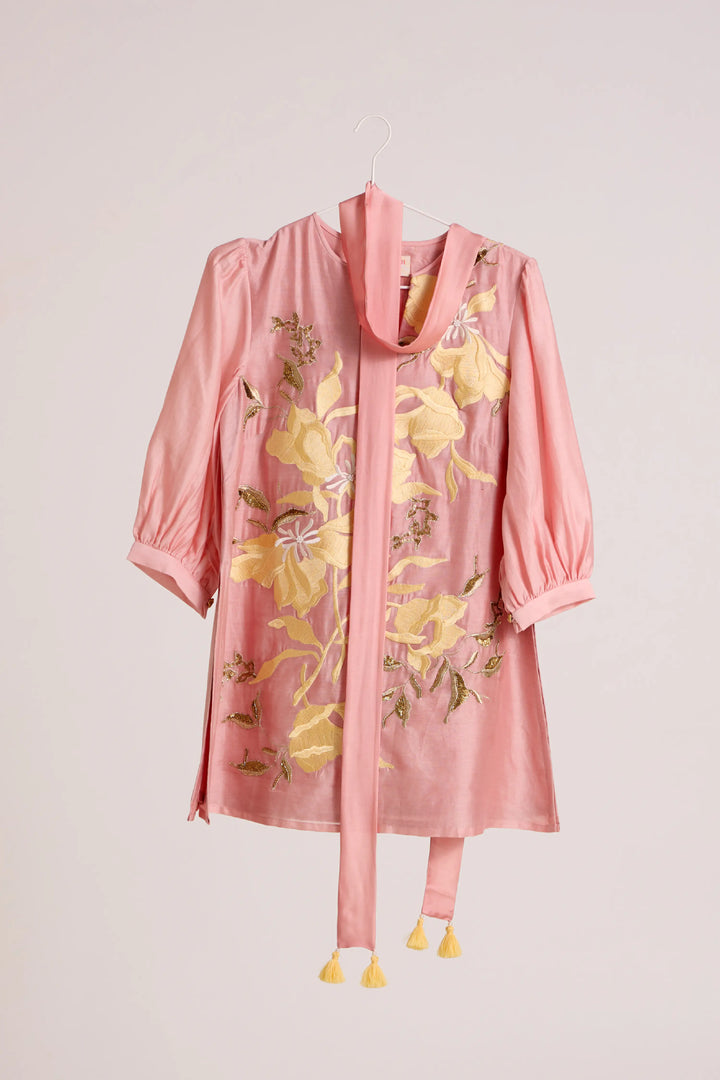 Ice Pink Lysha - Sleek Scarf Evening Top + Pants