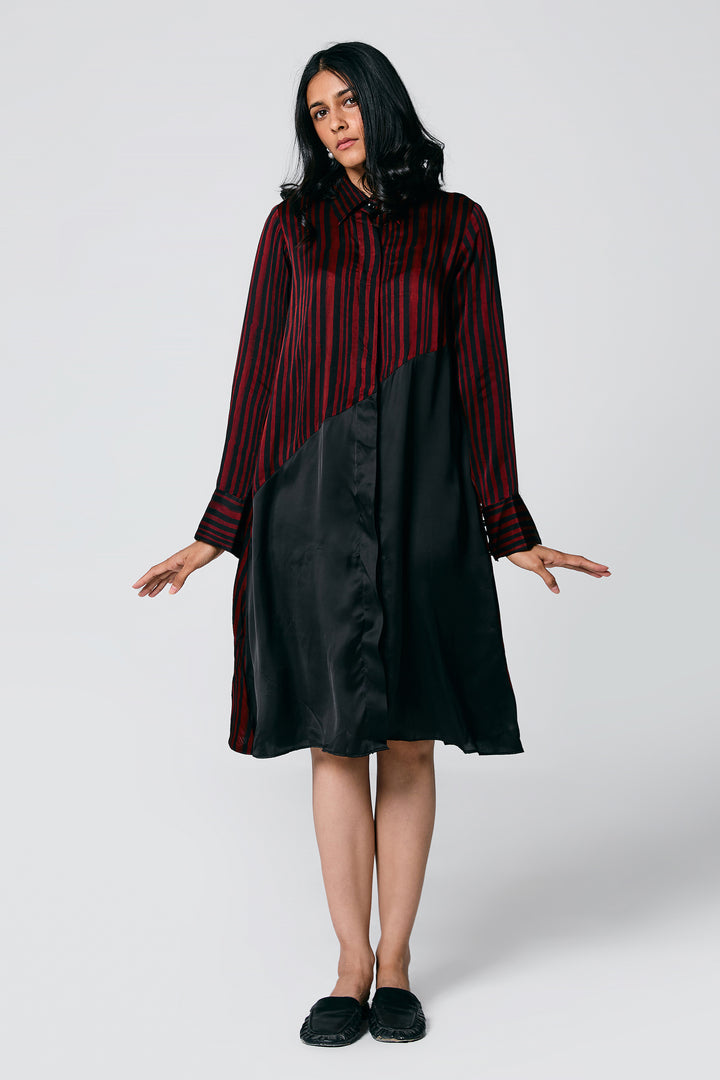 DIAGONAL STRIPES DRESS