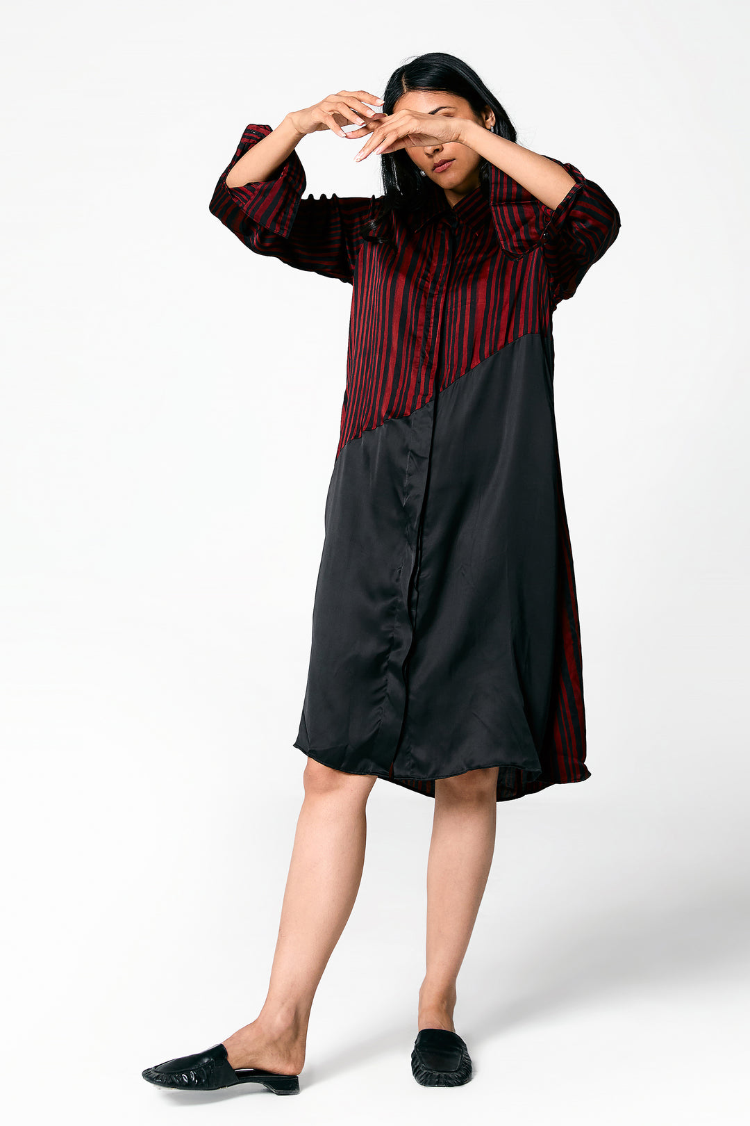DIAGONAL STRIPES DRESS