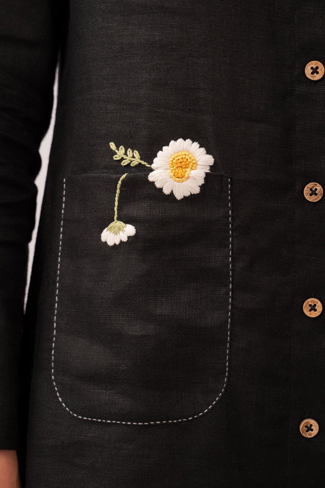 Black Pocket Full Of Flowers