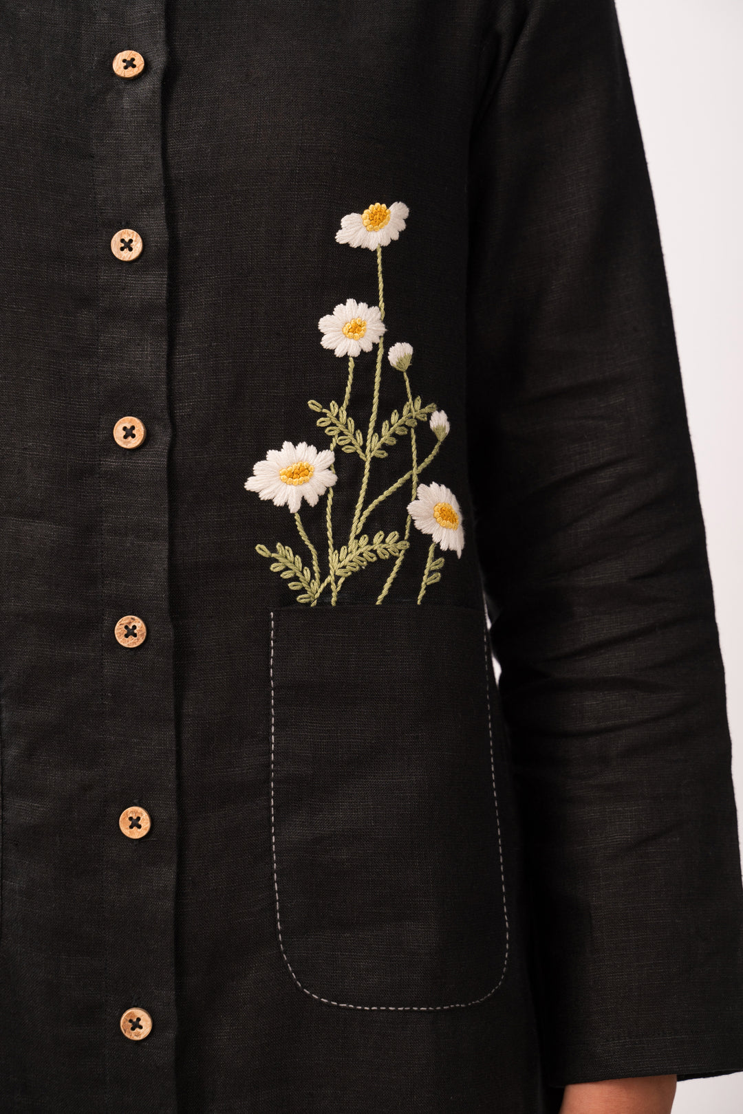 Black Pocket Full Of Flowers
