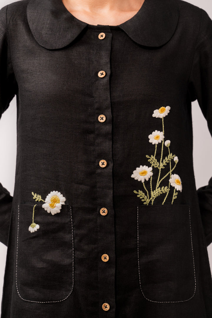 Black Pocket Full Of Flowers
