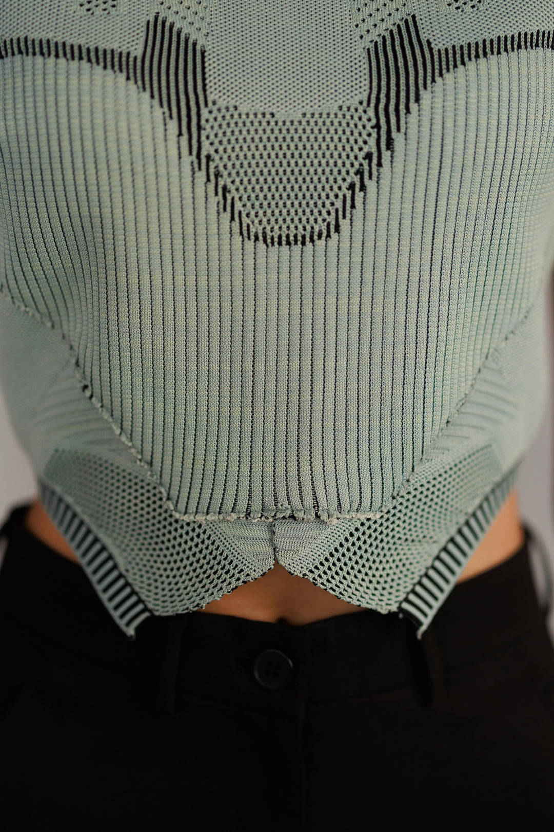 Grey Knitted panel top set