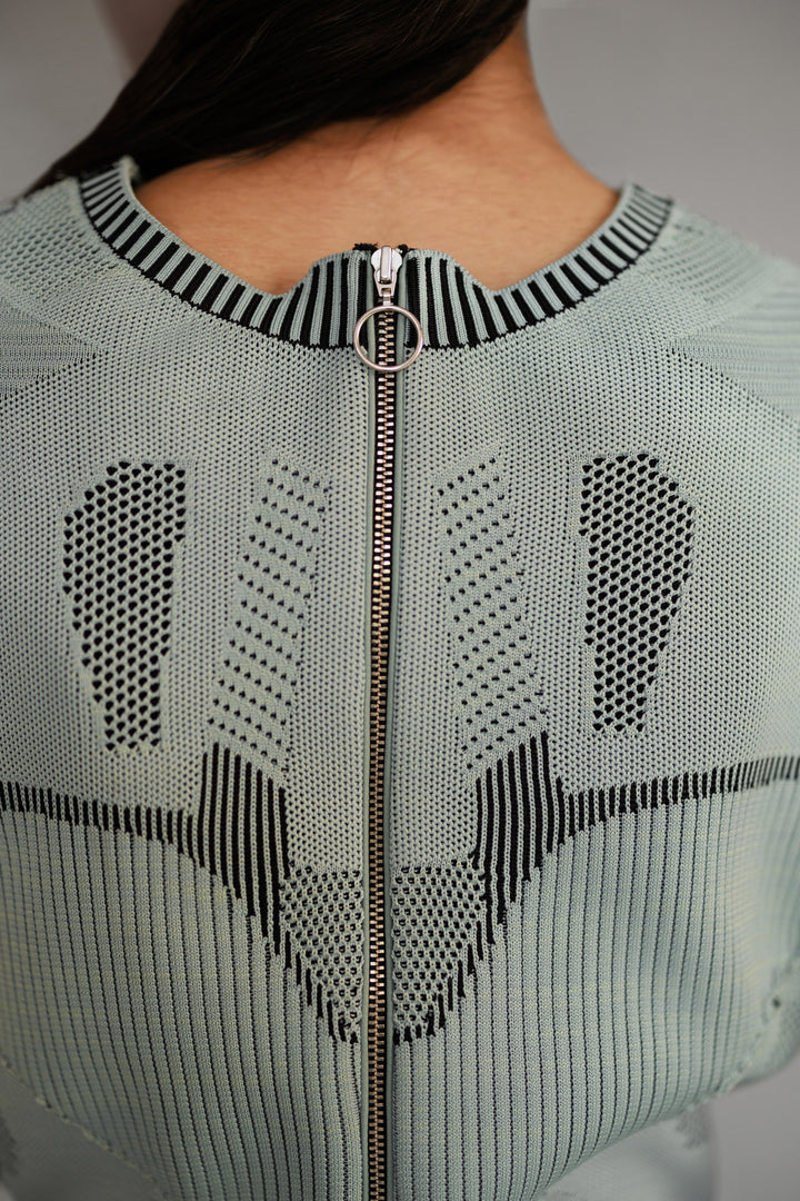 Grey Knitted panel top set