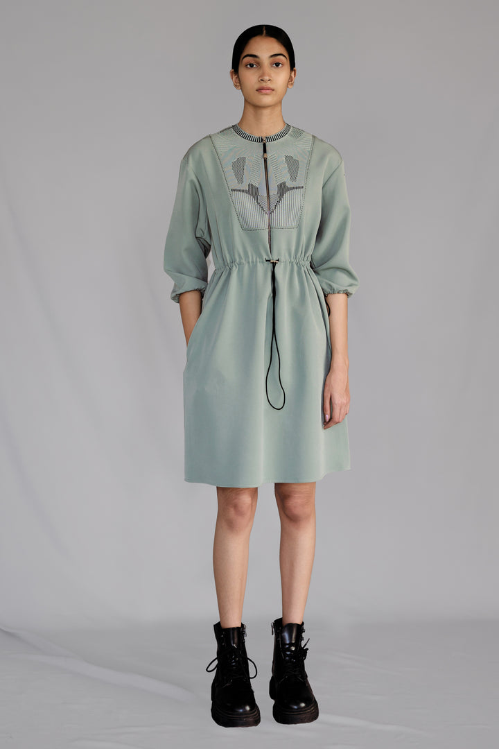 Grey Knitted panel short dress