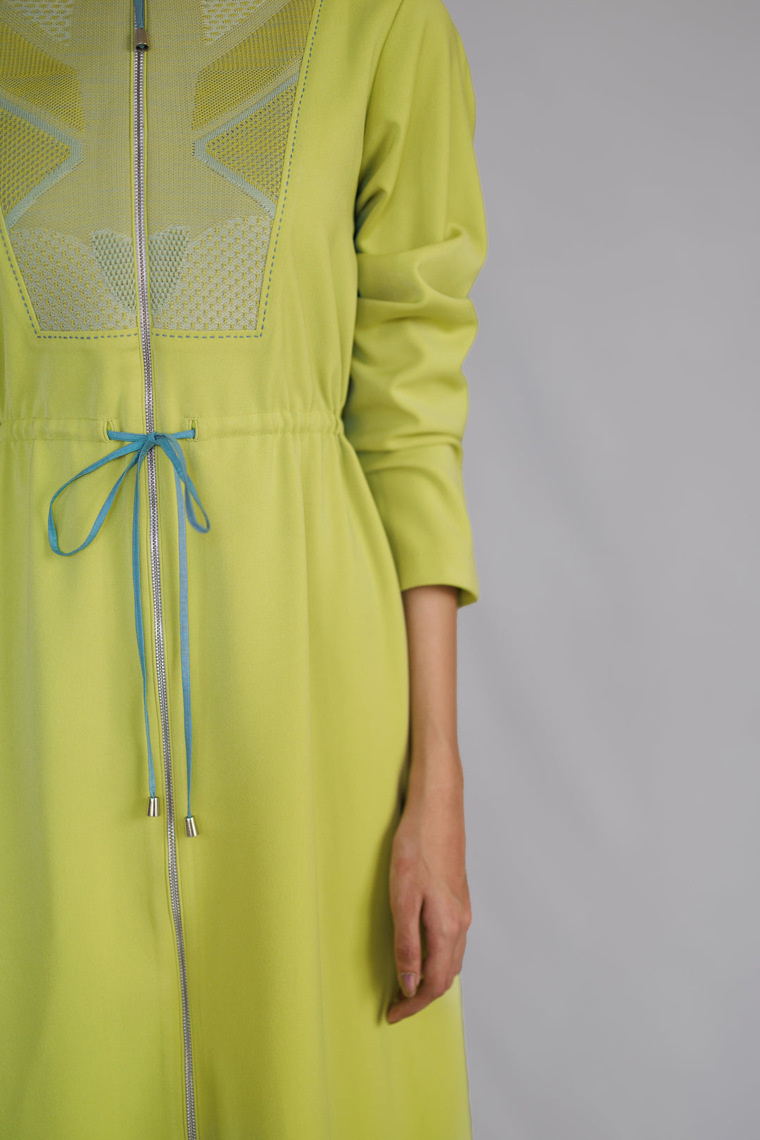 Lime Knitted panel dress