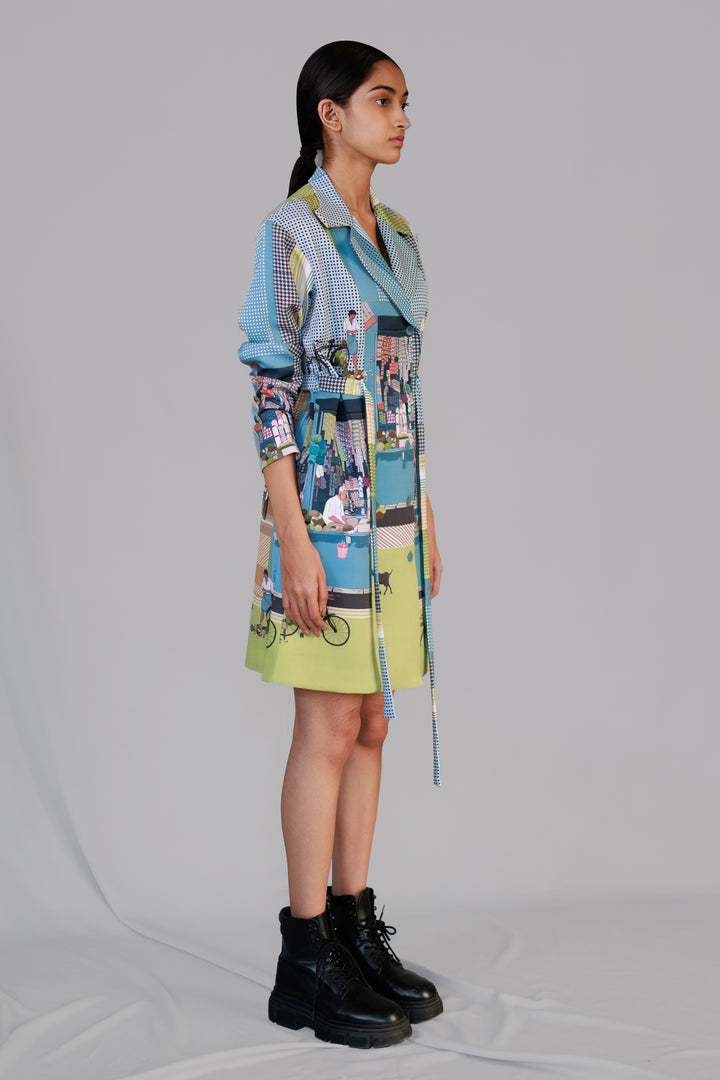 Street printed coat dress