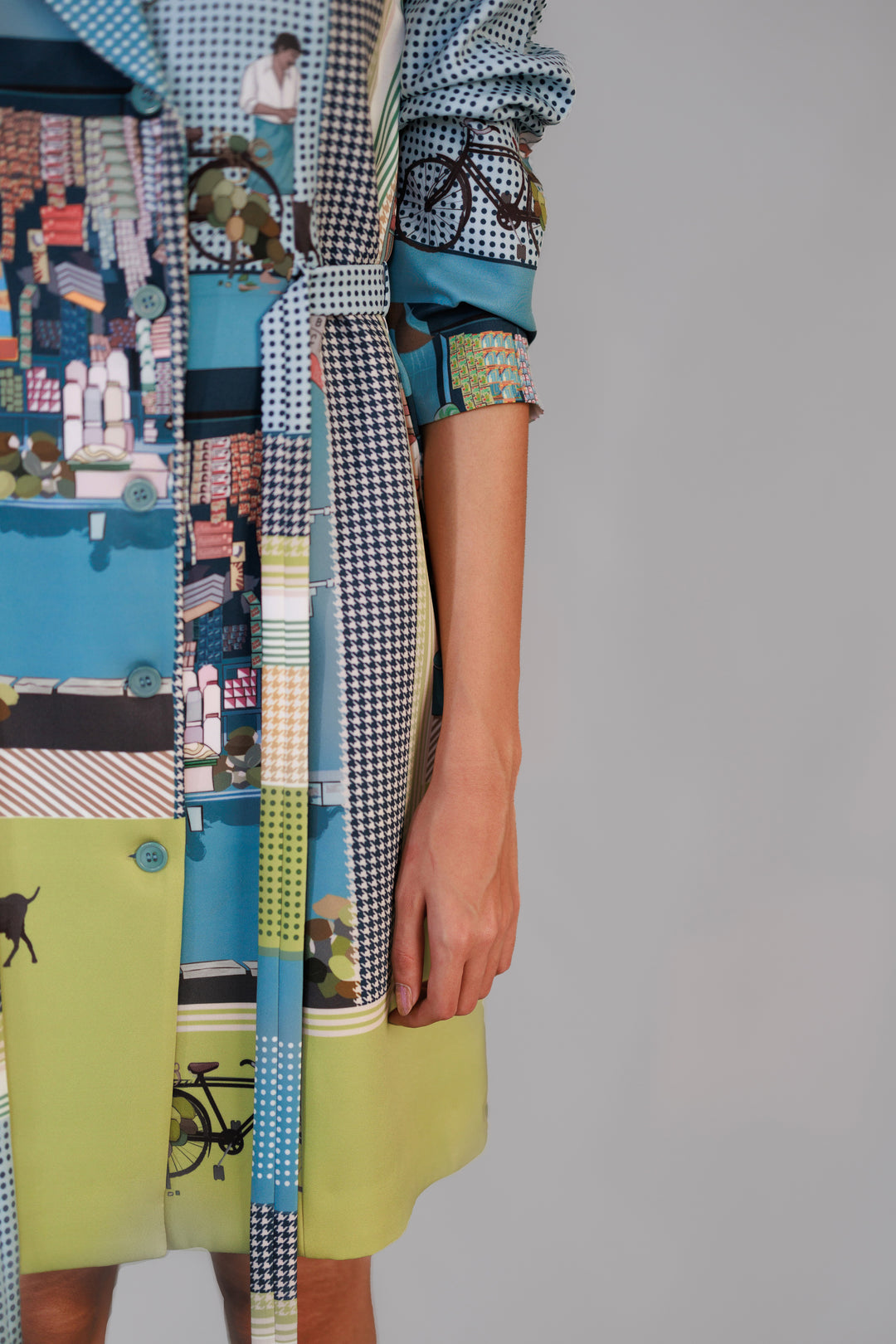 Street printed coat dress