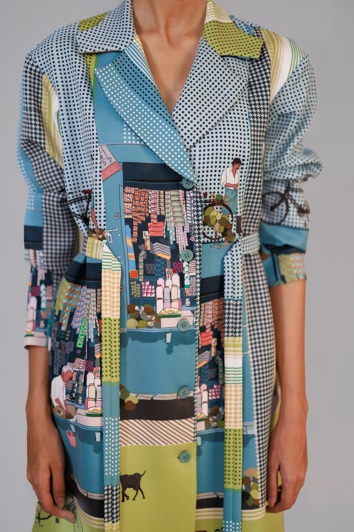 Street printed coat dress