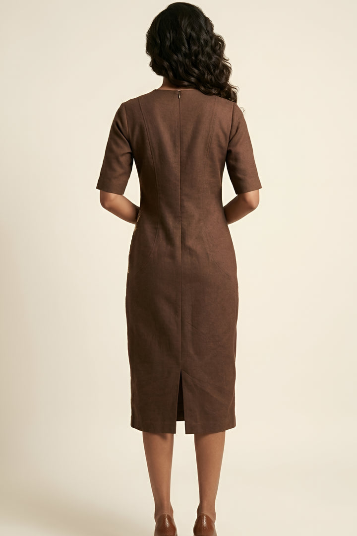 Dragon Bodycon Dress Brown