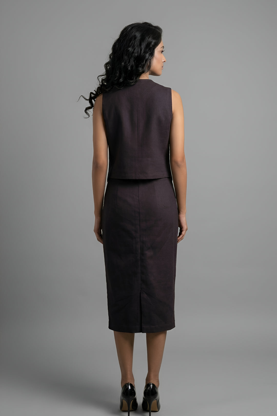 Zebra Waistcoat with Skirt Brown