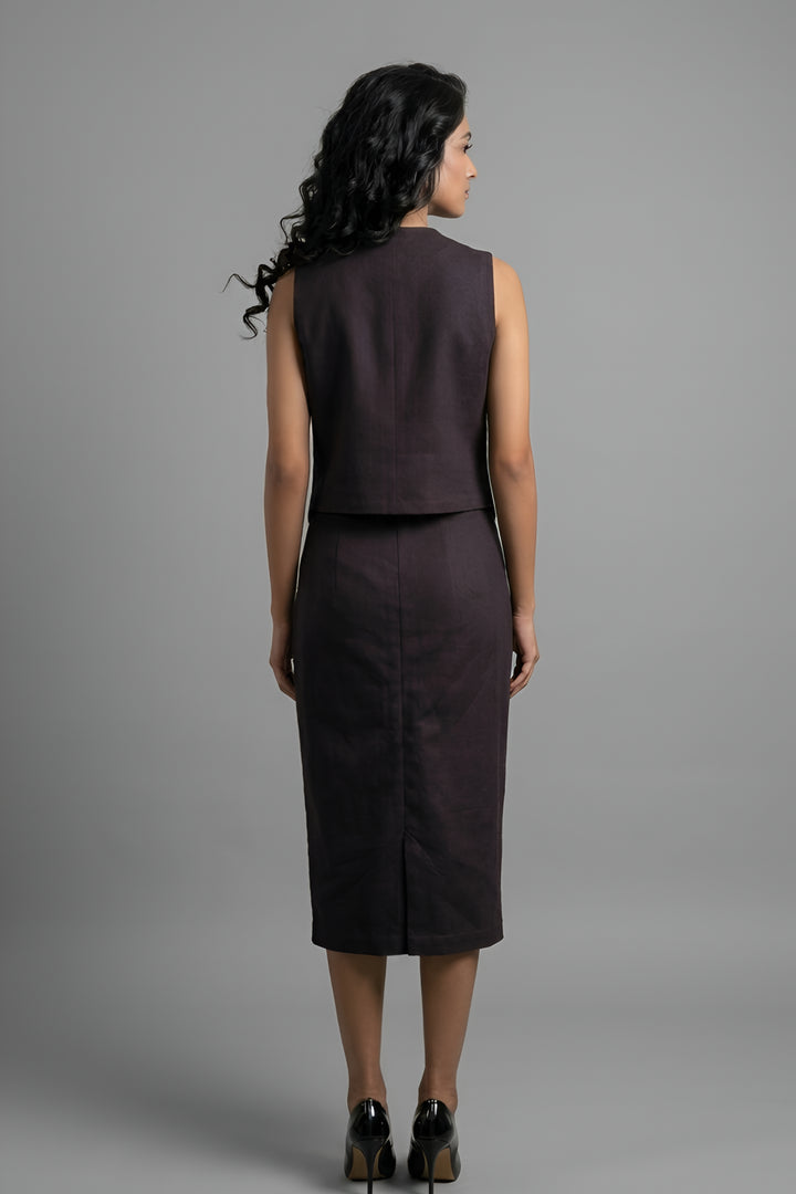 Zebra Waistcoat with Skirt Brown