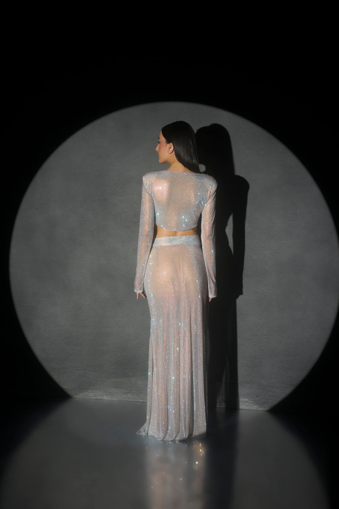 Taylor Full Sleeve Tie Up Top, Rachel High Slit Full Length Skirt