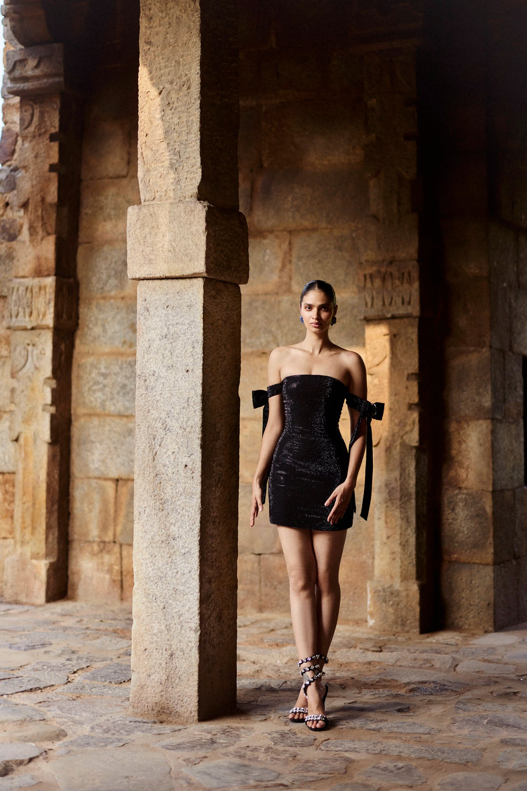 Mira black mini dress