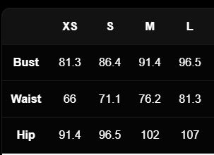 Size Chart (cm)